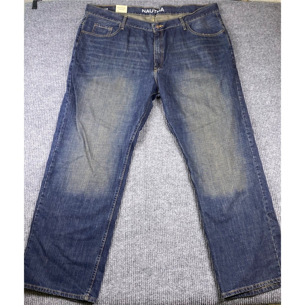 Nautica Jeans Mens 48x36 Blue Classic Fit Cotton Denim Straight Leg Workwear